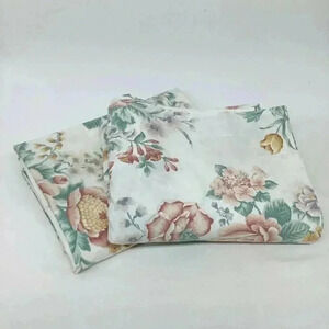 Westpoint Stevens FULL Double Flat & Fitted Bed Sheet Set Floral Flowers Vintage